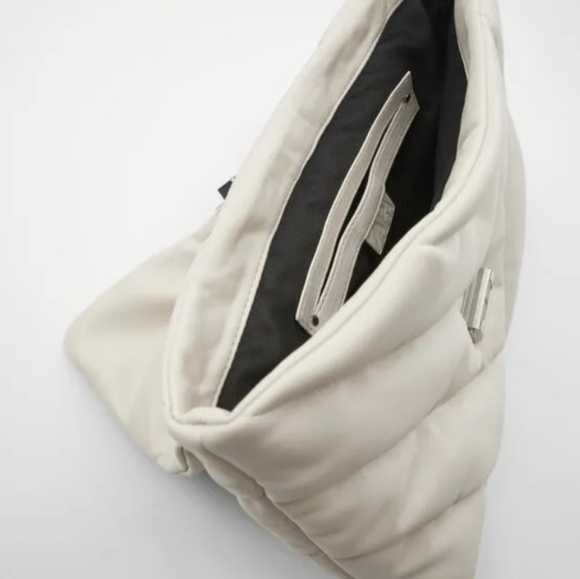 Zara quilted maxi crossbody white bag - Picture 3 of 5